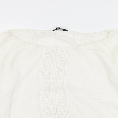 Womens UK Size 12 Dorothy Perkins White Basic Blouse
