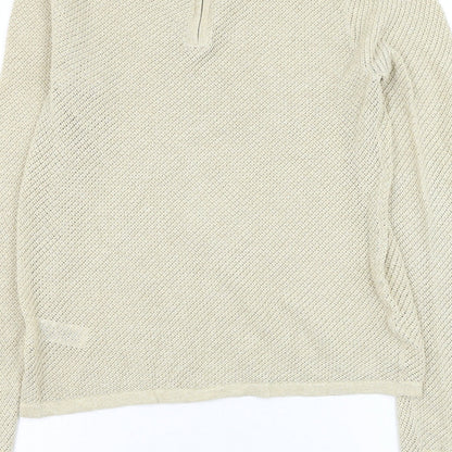 NEXT Womens Gold Round Neck Cotton Pullover Jumper Size 8