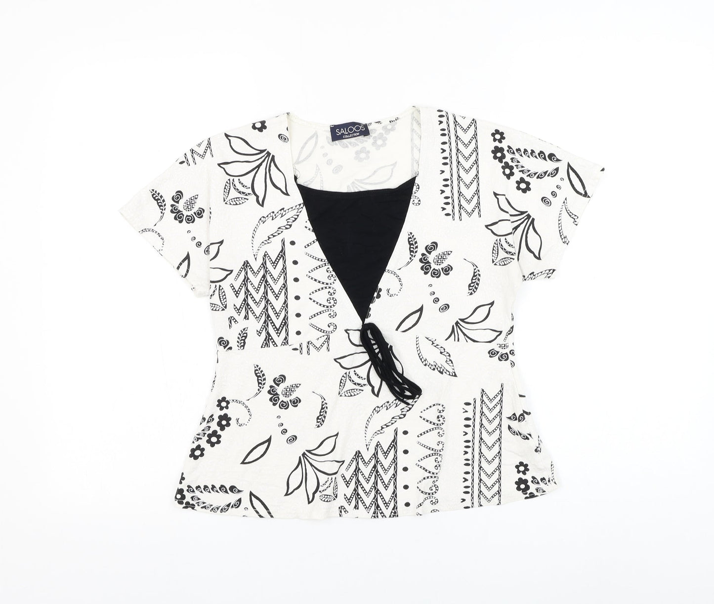 Womens UK Size S Saloos White Basic Blouse