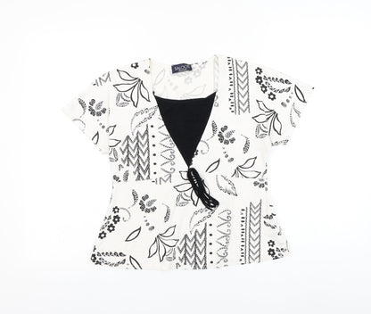 Womens UK Size S Saloos White Basic Blouse