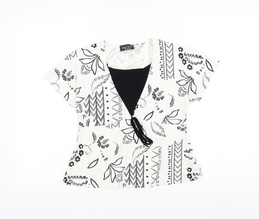 Womens UK Size S Saloos White Basic Blouse