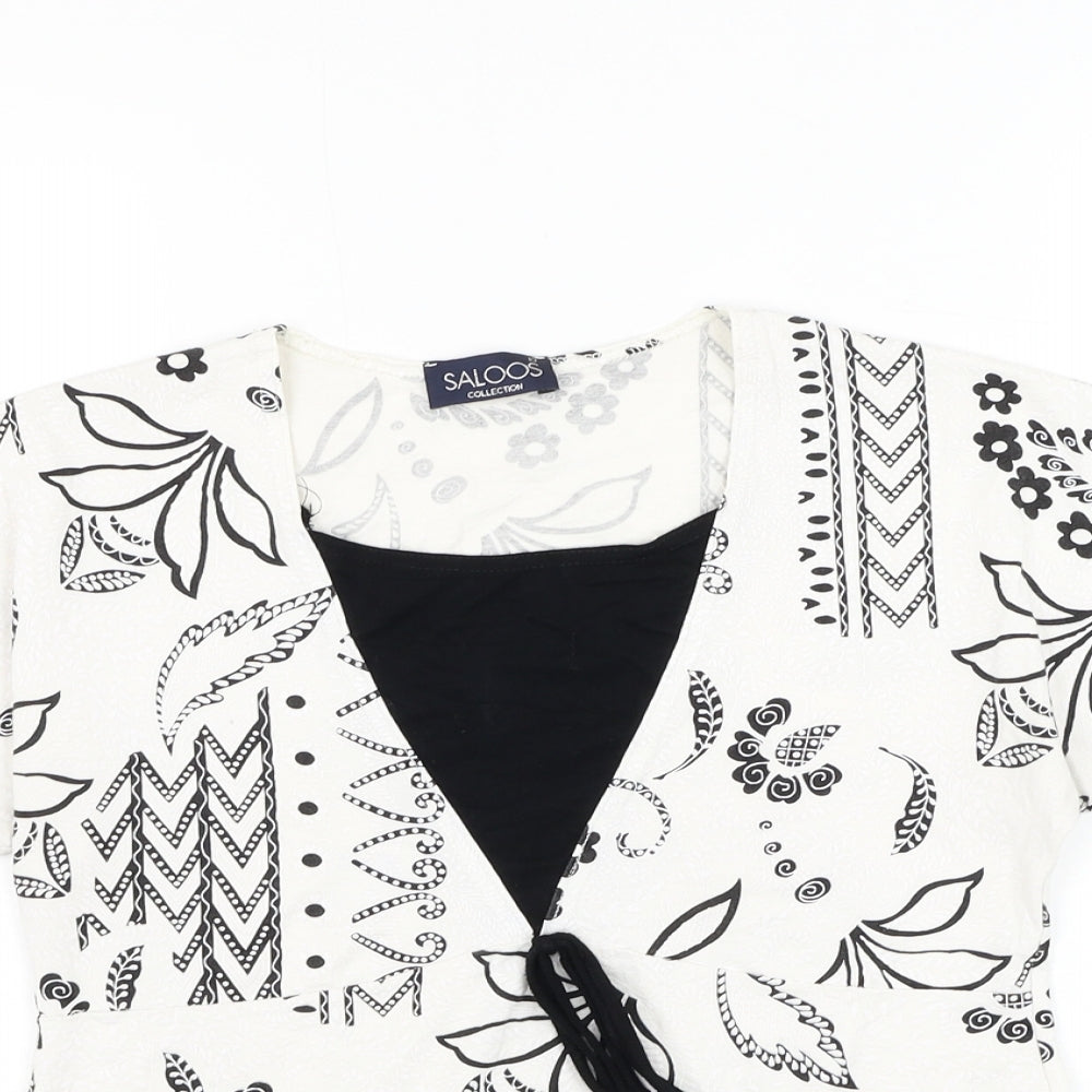 Womens UK Size S Saloos White Basic Blouse