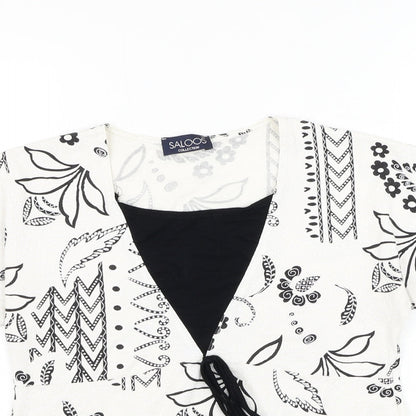Womens UK Size S Saloos White Basic Blouse