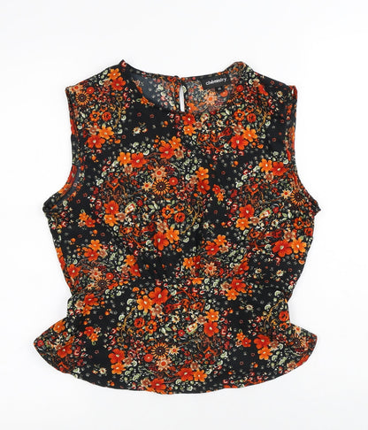 Chemistry Womens Multicoloured Floral Polyester Basic Blouse Size 10 Round Neck - Flowers
