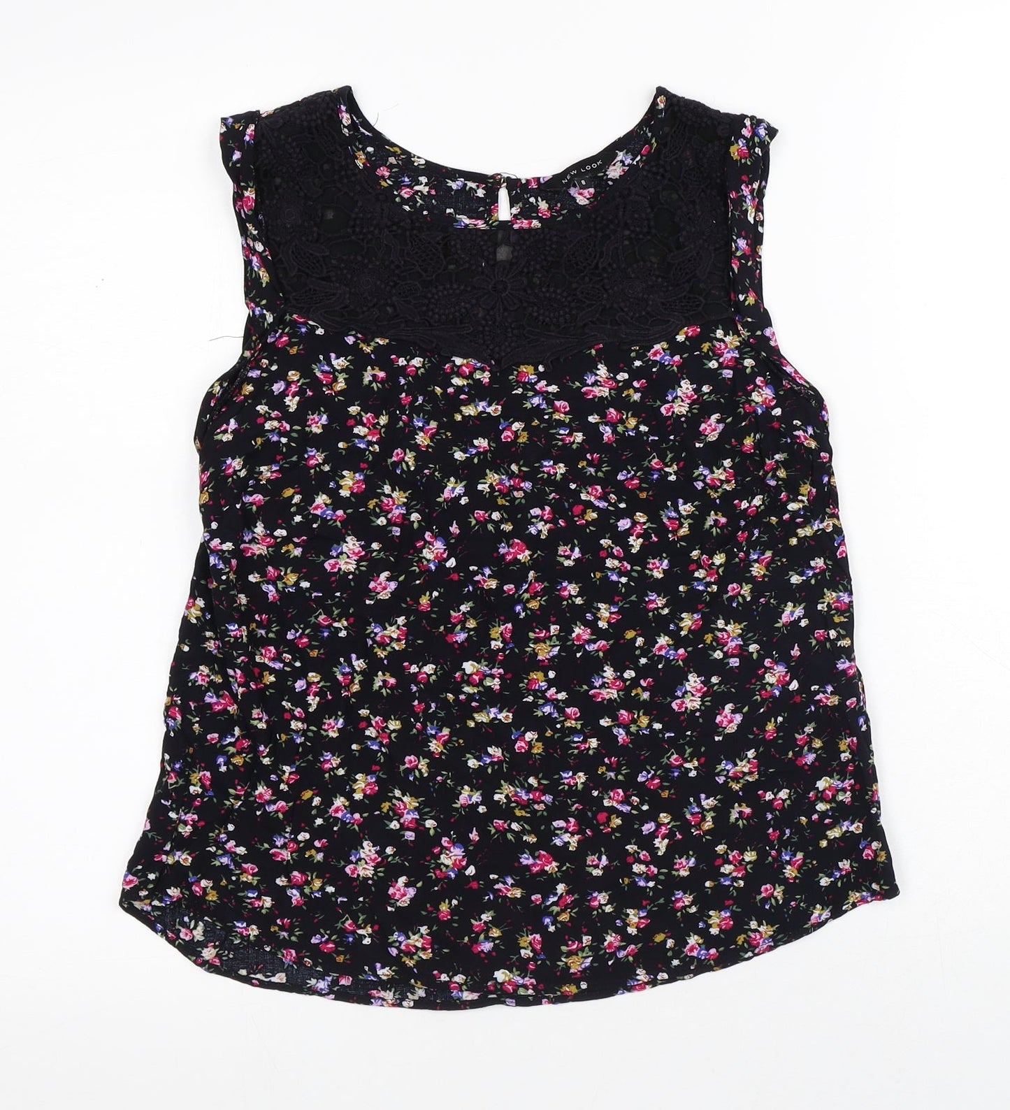 Womens UK Size 8 New Look Black Basic Tank