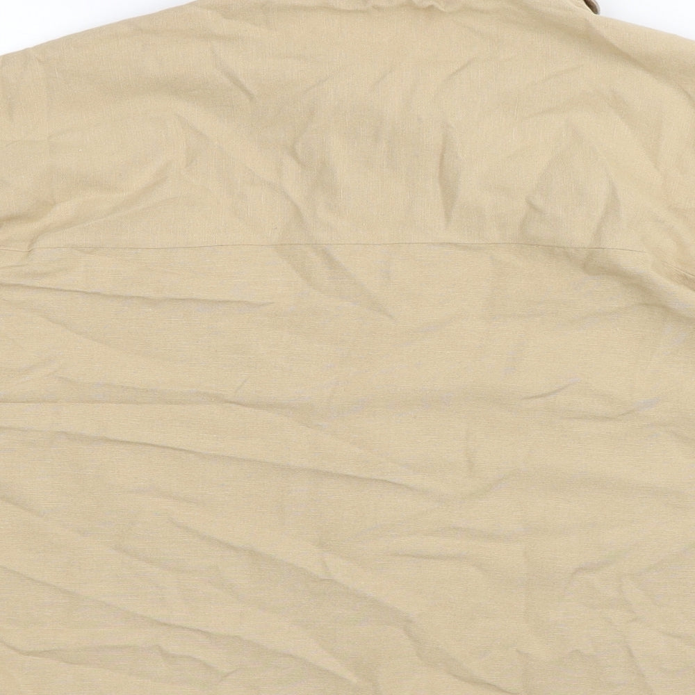 Primark Womens Beige Viscose Basic Button-Up Size XS Collared