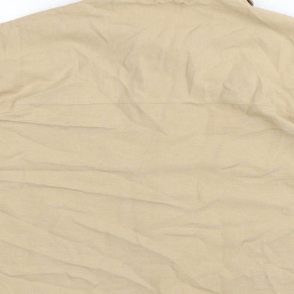 Primark Womens Beige Viscose Basic Button-Up Size XS Collared