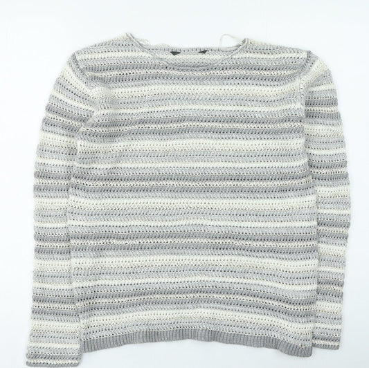 Womens UK Size 14 Preworn Grey Pullover Jumper