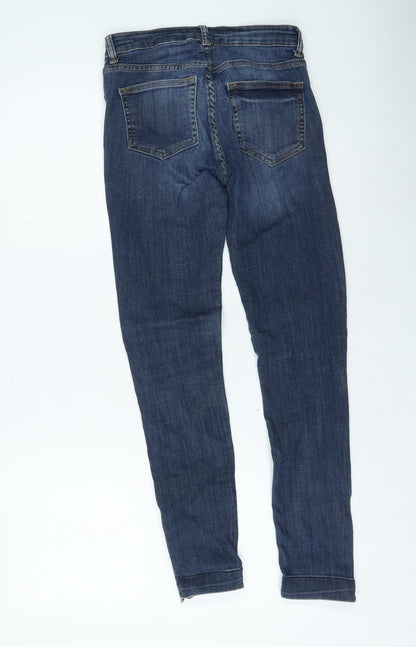 Womens UK Size 27 in H&M Regular Fit Skinny Blue Jeans