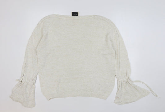 Womens UK Size L Papaya Beige Pullover Jumper