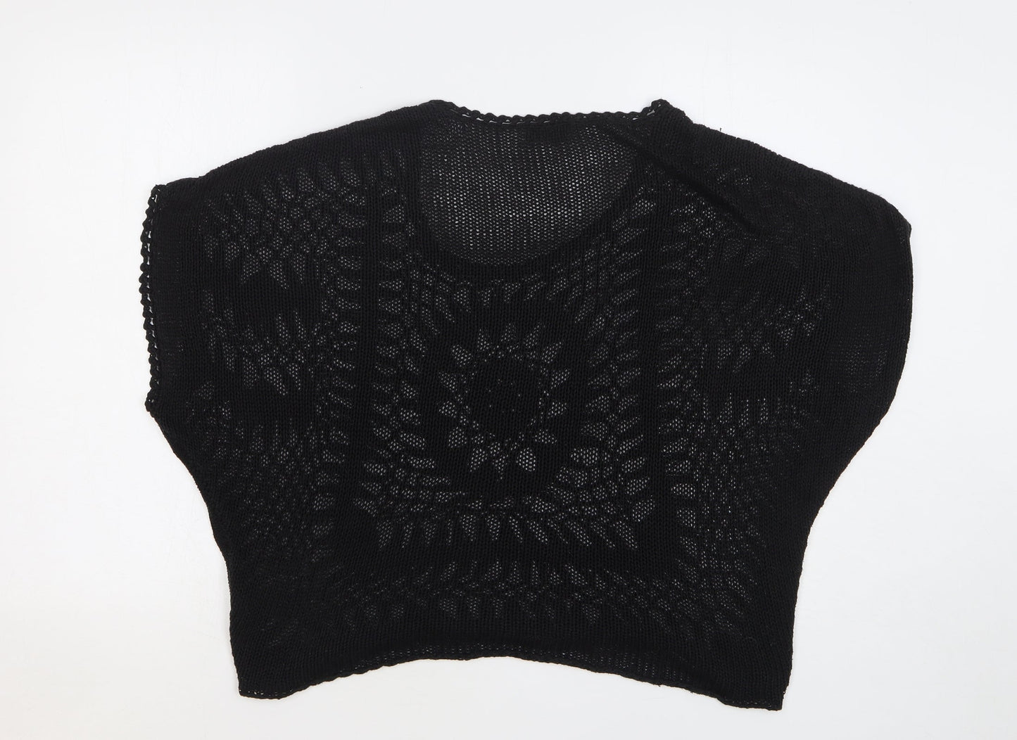 F&F Womens Black Round Neck Acrylic Pullover Jumper Size 14