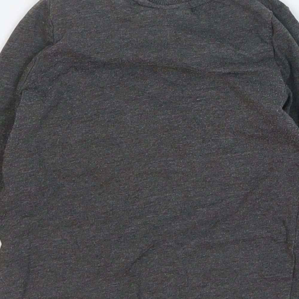 Batman Boys Grey Cotton Basic T-Shirt Size 24 Months Round Neck Snap