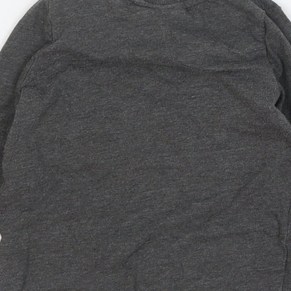 Batman Boys Grey Cotton Basic T-Shirt Size 24 Months Round Neck Snap
