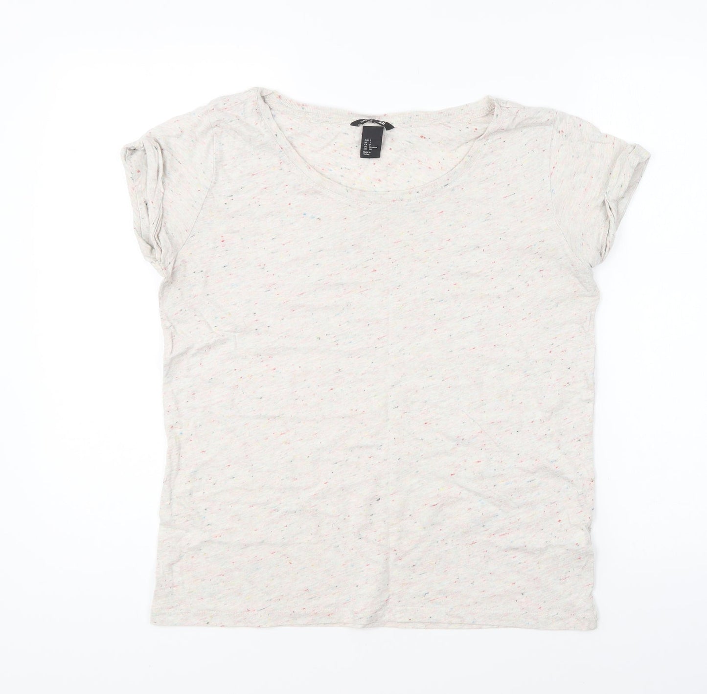 Womens UK Size S H&M Beige Basic T-Shirt