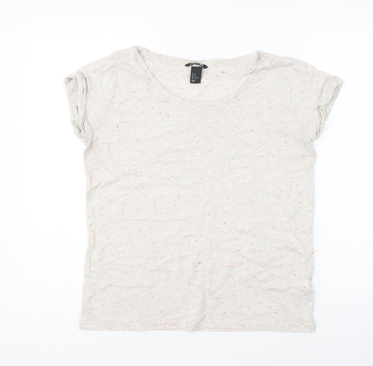 Womens UK Size S H&M Beige Basic T-Shirt