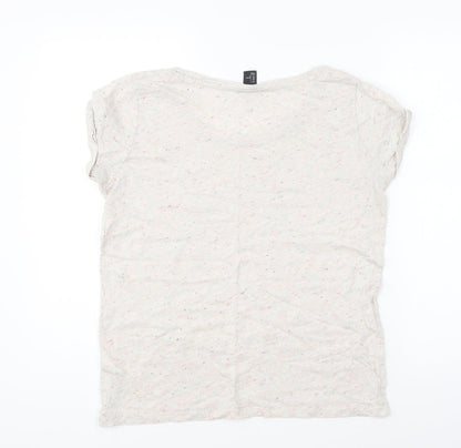 Womens UK Size S H&M Beige Basic T-Shirt