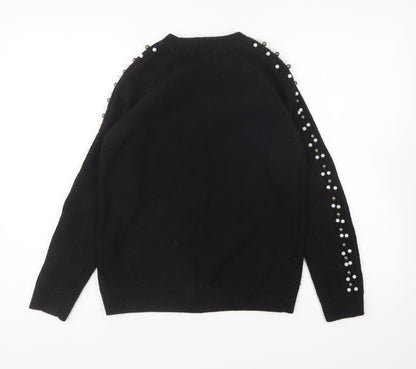 Womens UK Size 8 Papaya Black Pullover Jumper