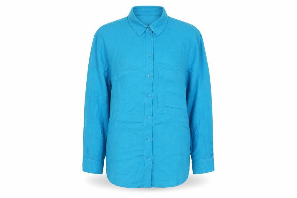Womens UK Size 8 Primark Blue Basic Button-Up