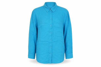 Womens UK Size 8 Primark Blue Basic Button-Up