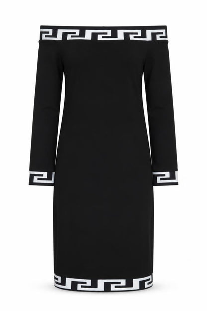 Preworn Womens Black Polyester Bodycon Size S Off the Shoulder Pullover