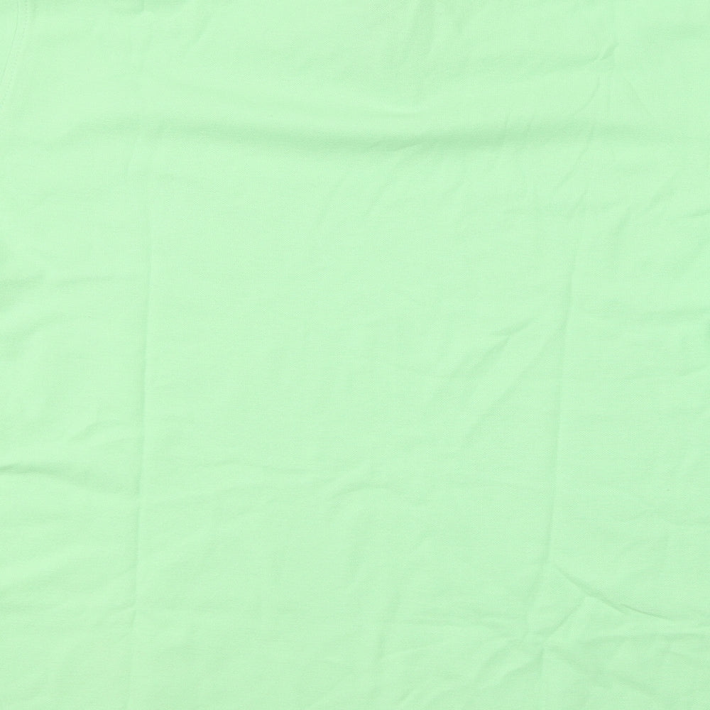Dunnes Stores Mens Green Cotton Polo Size L Collared Button