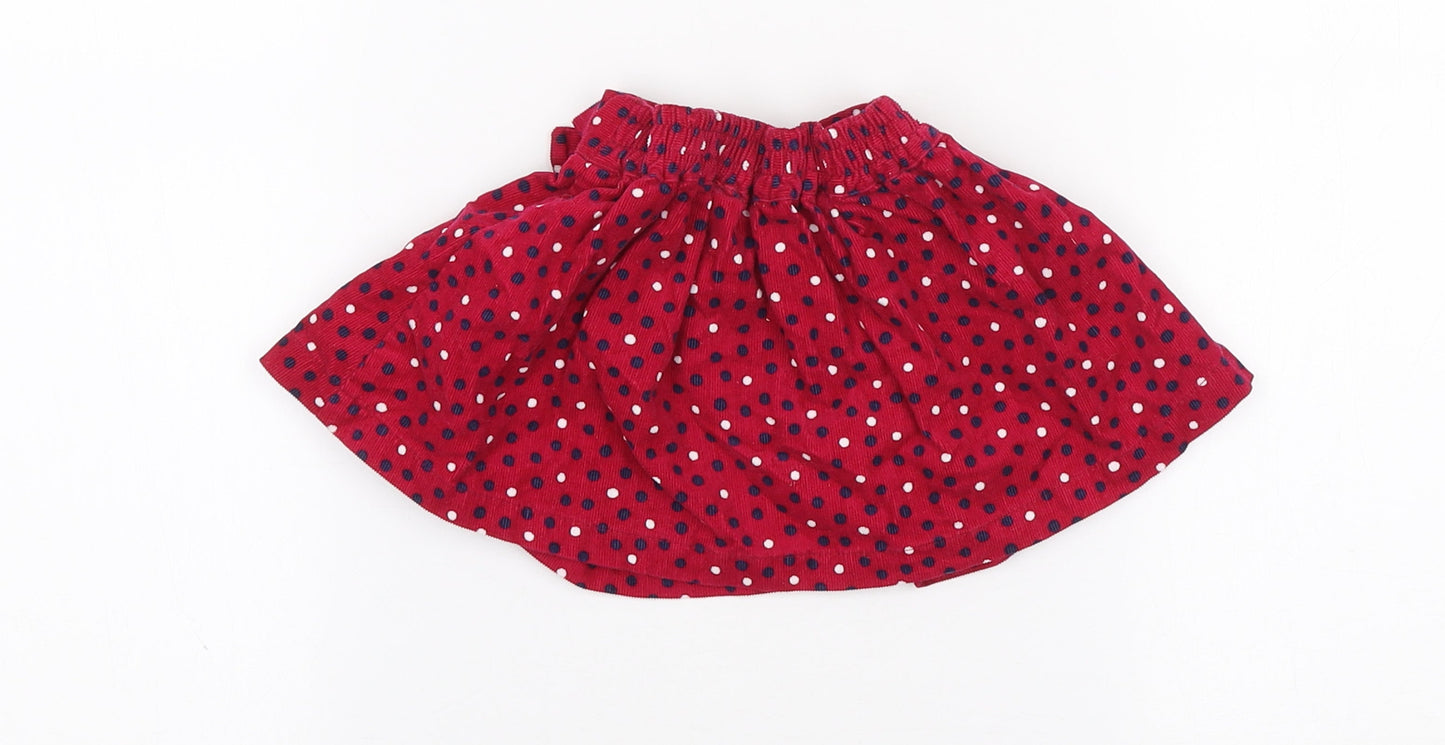 Bentton Bay Girls Pink Polka Dot Cotton Skater Skirt Size 0-3 Months Pull On
