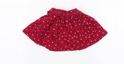 Bentton Bay Girls Pink Polka Dot Cotton Skater Skirt Size 0-3 Months Pull On