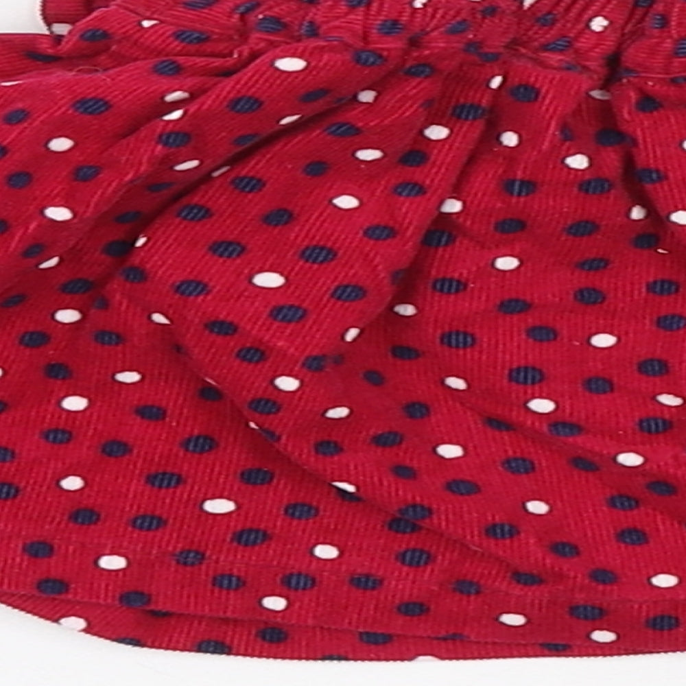Bentton Bay Girls Pink Polka Dot Cotton Skater Skirt Size 0-3 Months Pull On