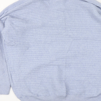 F&F Womens Blue V-Neck Viscose Pullover Jumper Size 6