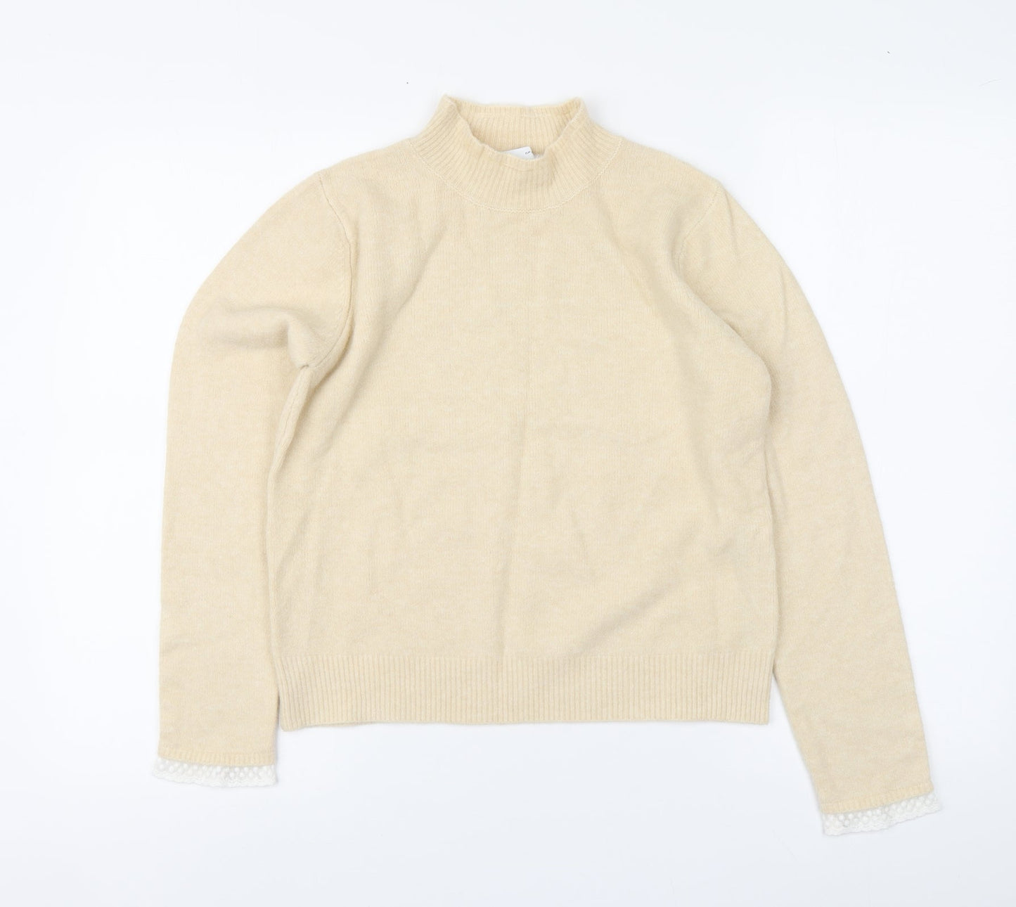 Womens UK Size L Zara Beige Pullover Jumper