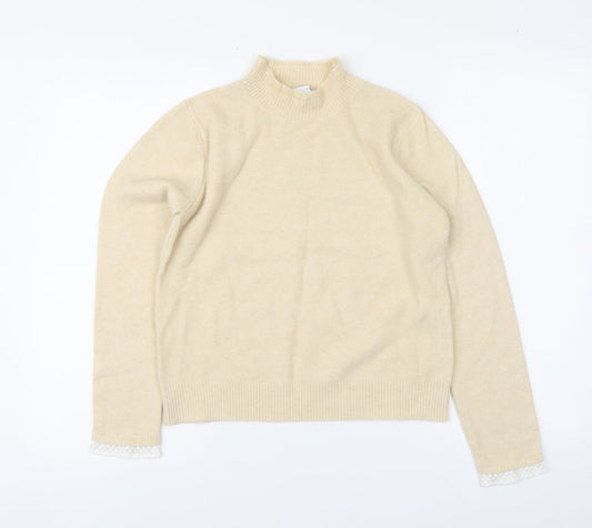 Womens UK Size L Zara Beige Pullover Jumper