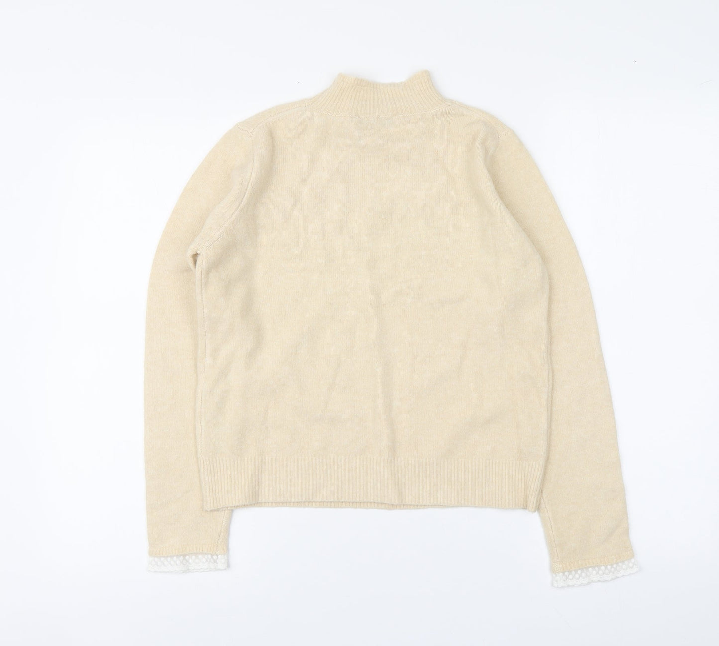 Womens UK Size L Zara Beige Pullover Jumper