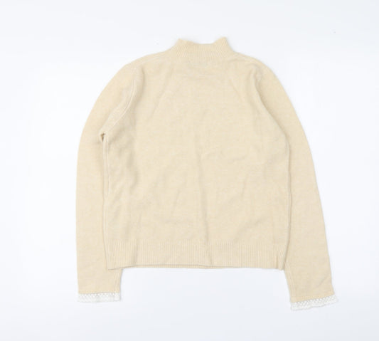 Womens UK Size L Zara Beige Pullover Jumper