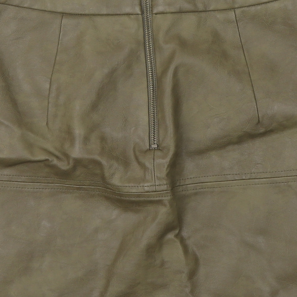 SHEIKE Womens Green Polyester A-Line Skirt Size 8 Zip