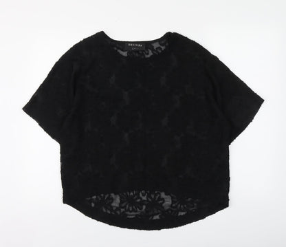 Womens UK Size S Decjuba Black Basic Blouse