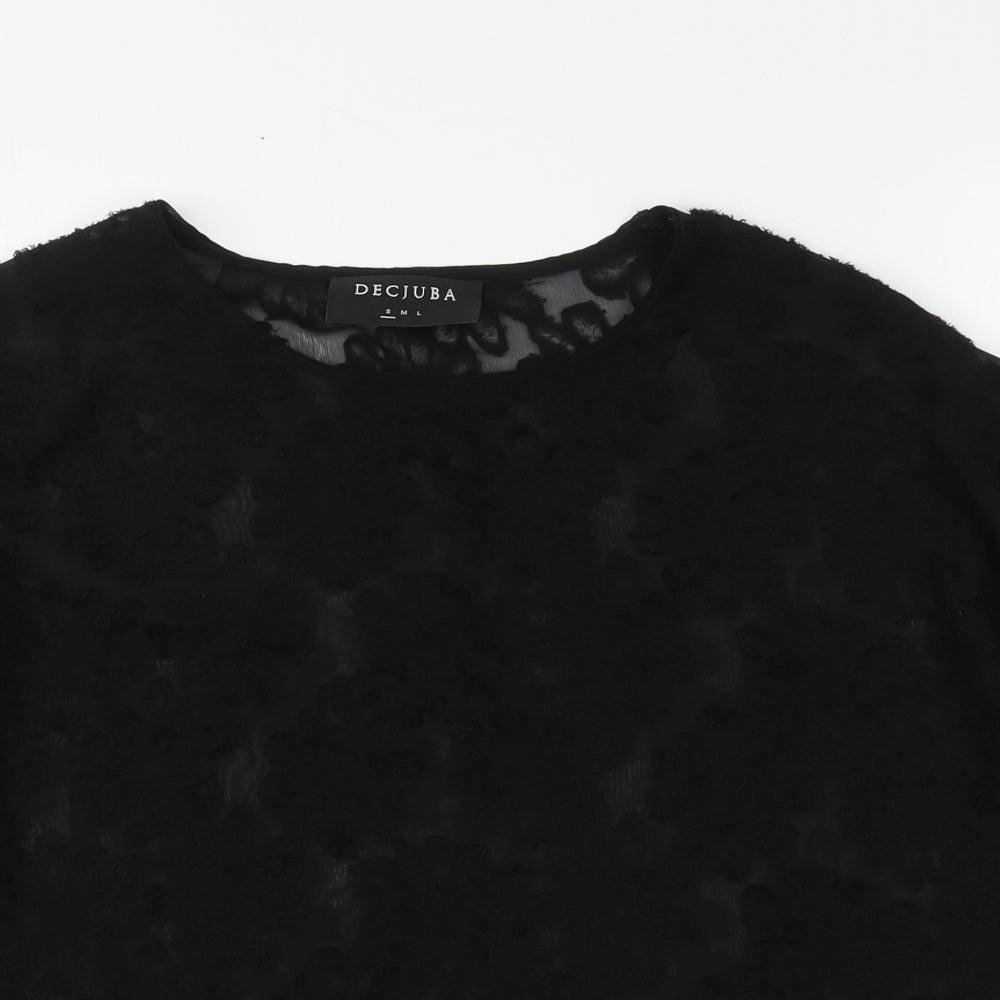 Womens UK Size S Decjuba Black Basic Blouse