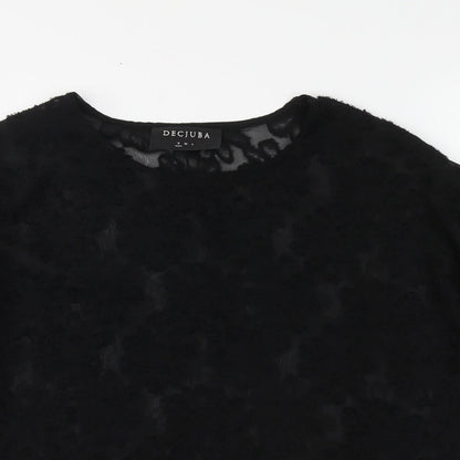 Womens UK Size S Decjuba Black Basic Blouse