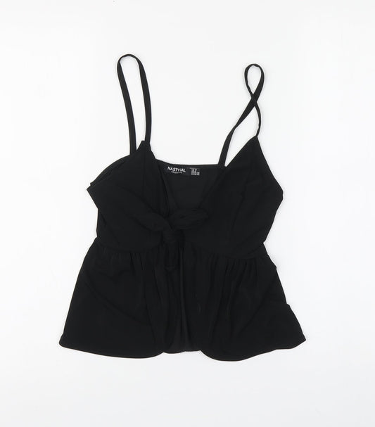 Nasty Gal Womens Black Polyester Camisole Blouse Size 10 V-Neck