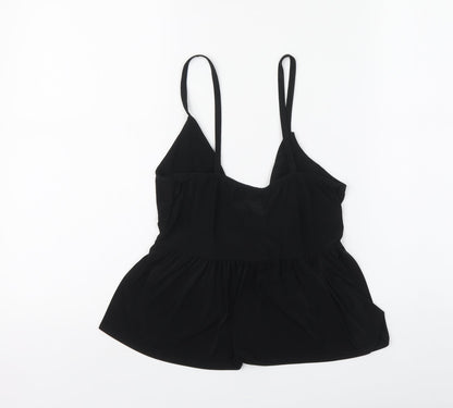 Nasty Gal Womens Black Polyester Camisole Blouse Size 10 V-Neck