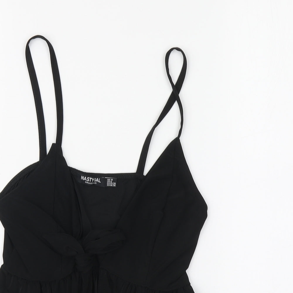 Nasty Gal Womens Black Polyester Camisole Blouse Size 10 V-Neck