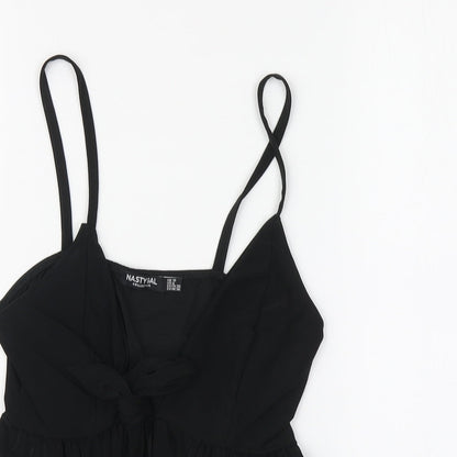 Nasty Gal Womens Black Polyester Camisole Blouse Size 10 V-Neck