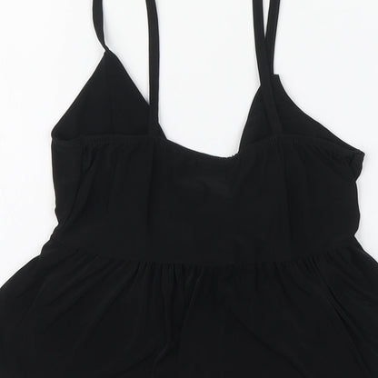 Nasty Gal Womens Black Polyester Camisole Blouse Size 10 V-Neck