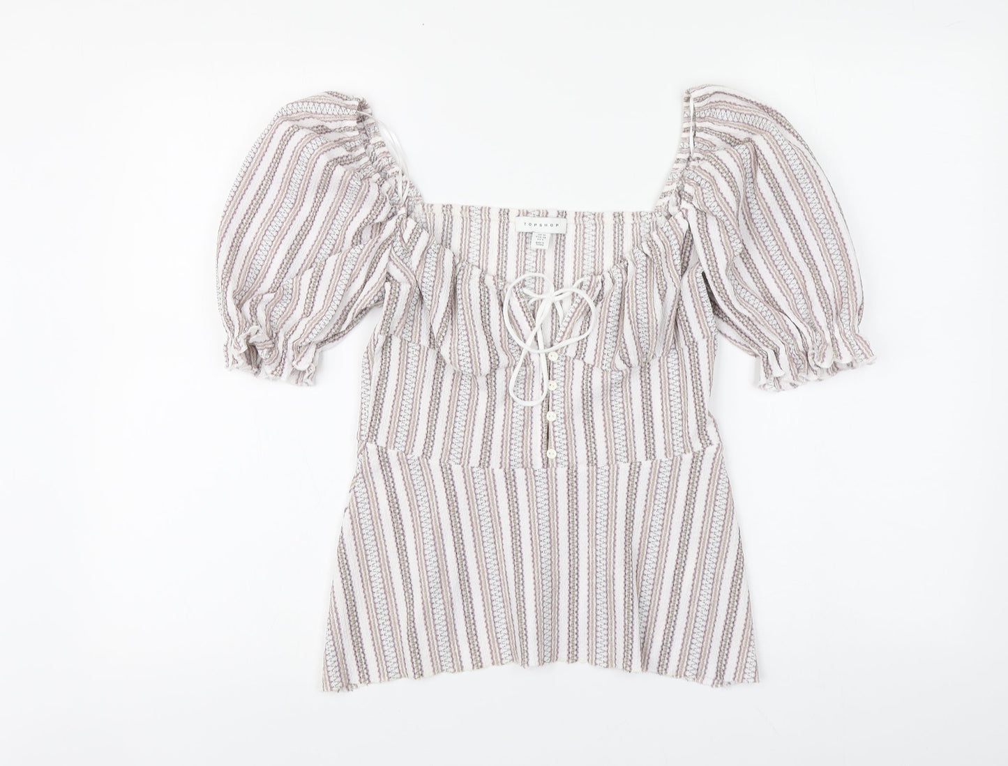 Womens UK Size 10 Topshop Multicoloured Basic Blouse