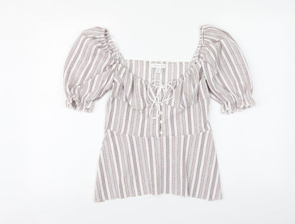 Womens UK Size 10 Topshop Multicoloured Basic Blouse
