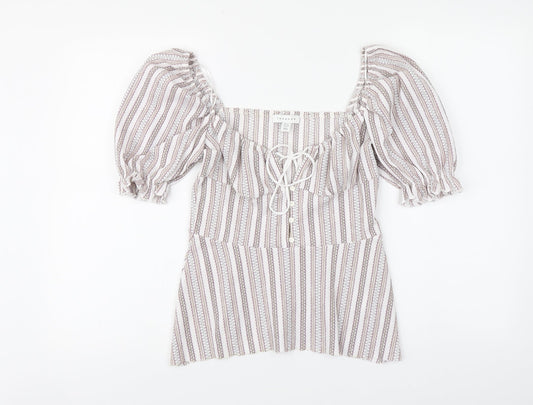 Womens UK Size 10 Topshop Multicoloured Basic Blouse