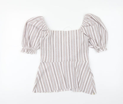 Womens UK Size 10 Topshop Multicoloured Basic Blouse