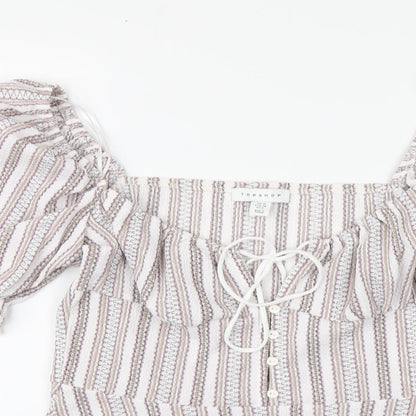 Womens UK Size 10 Topshop Multicoloured Basic Blouse