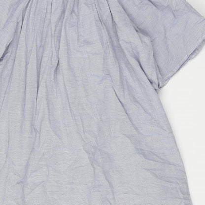 Primark Womens Blue Striped Cotton A-Line Size 10 Square Neck Pullover