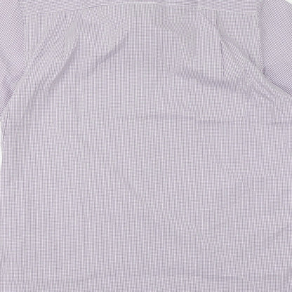 Taylor & Wright Mens Pink Check Polyester Button-Up Size 16 Collared Button