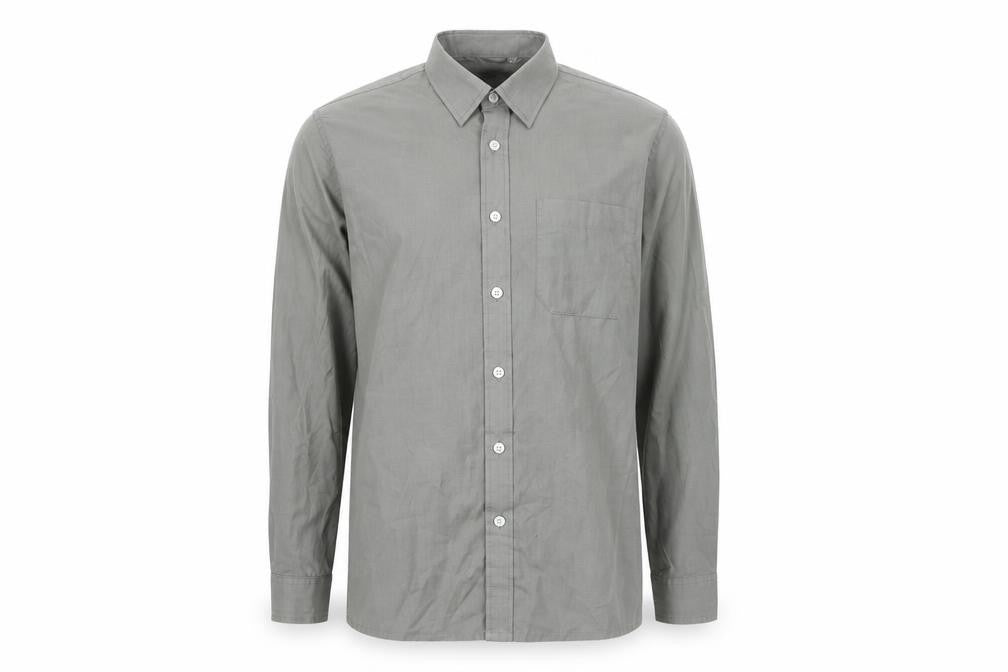 Mens UK Size 14 Trutex Grey  Button-Up Long Sleeve Casual Shirt